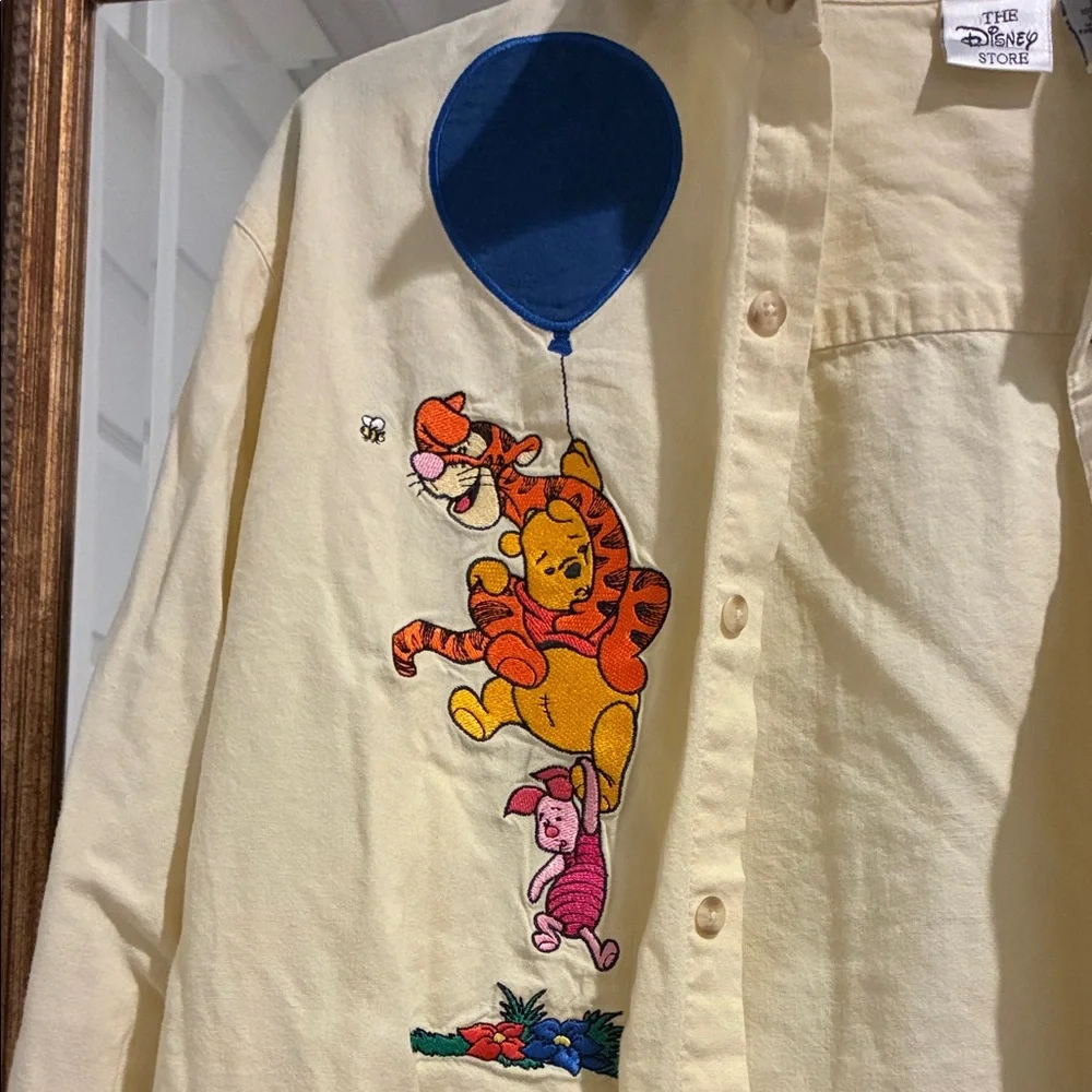 Vintage Disney Yellow Button Down Shirt with Winnie the Pooh - Picture 3 of 5
